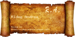Rideg Andrea névjegykártya