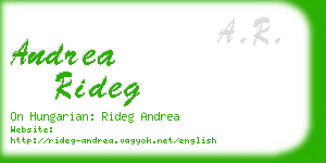 andrea rideg business card